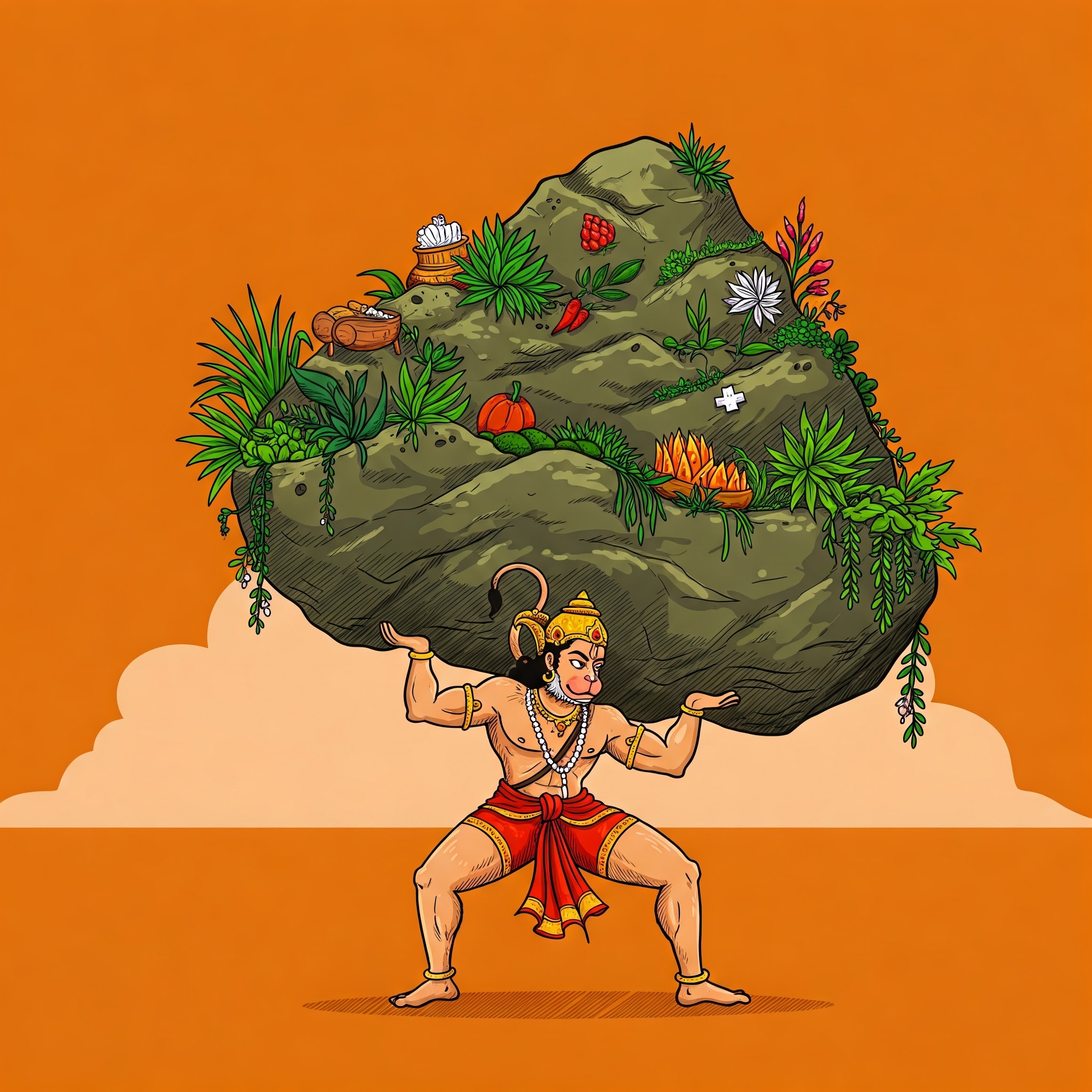 Hanuman and the Magical Herb