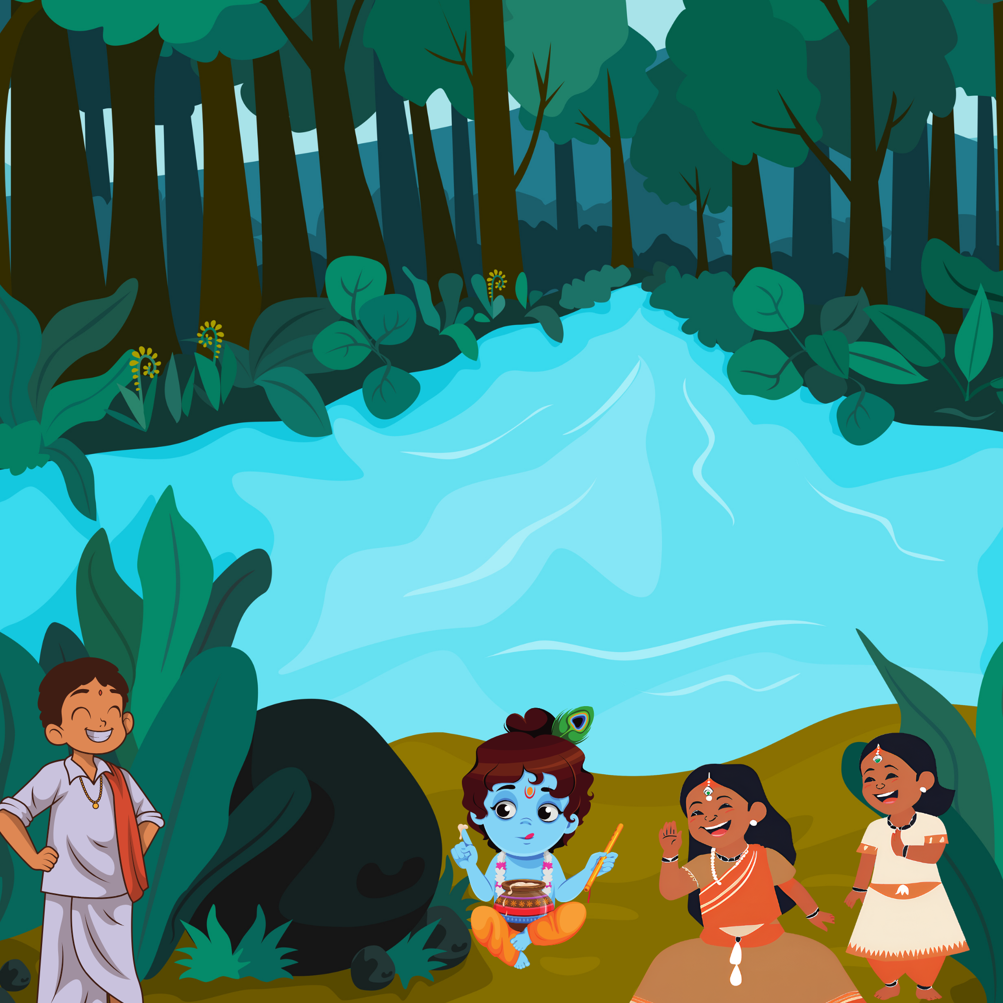 Krishna Saves the River