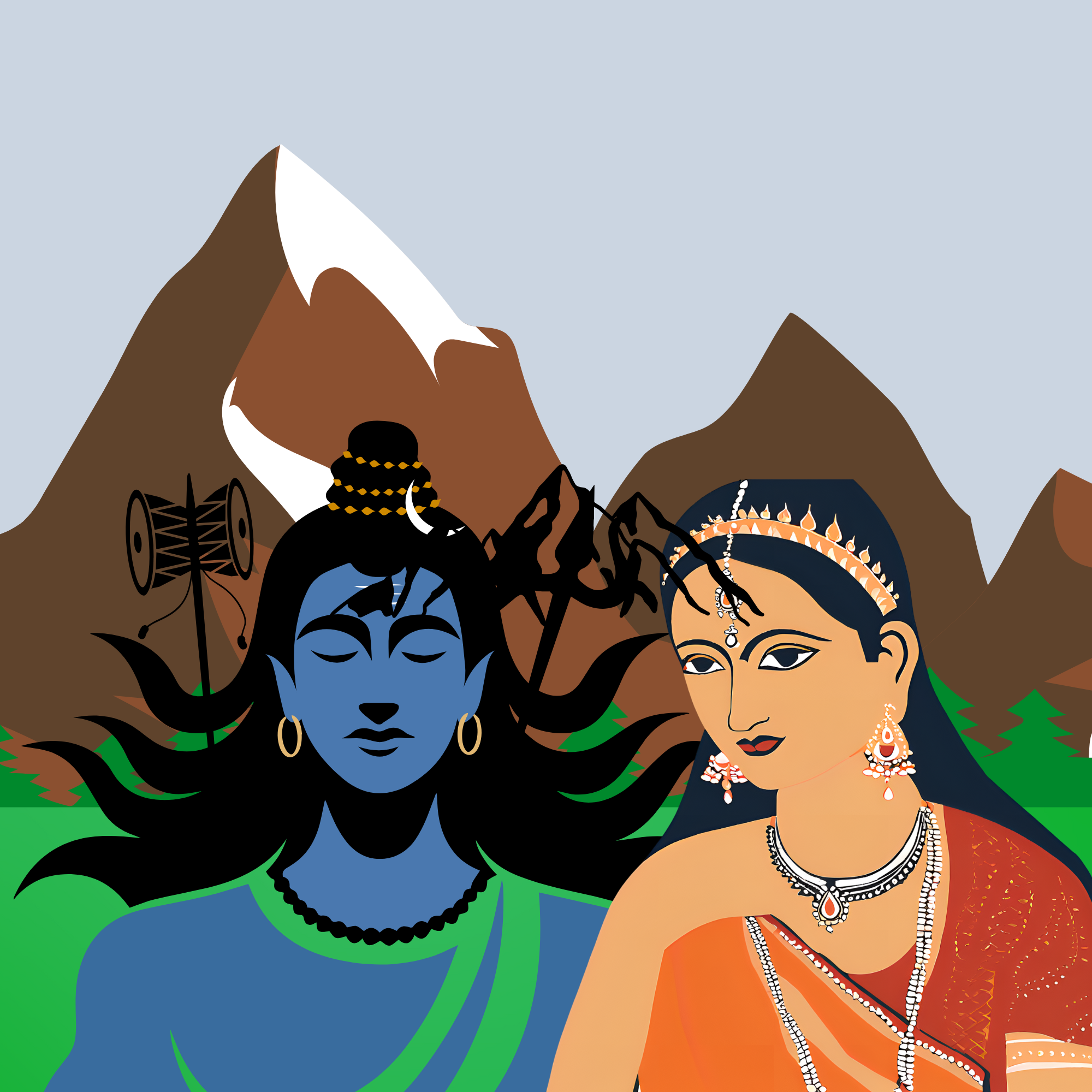 Shiva and Parvati together